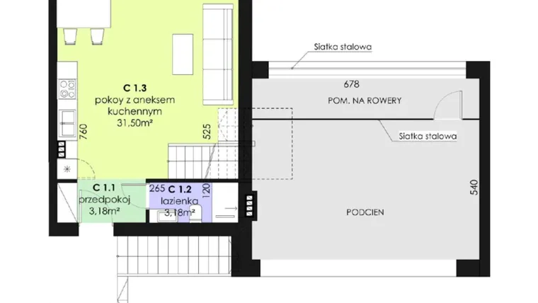 Rzut - Dom na sprzedaż 6 pokoi o powierzchni 124,22 m² - numer 41A/1 w Domy pod świerkami