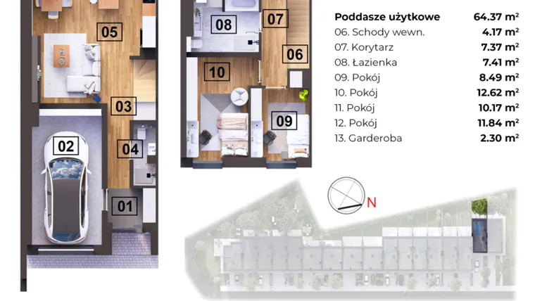 Rzut - Dom na sprzedaż 5 pokoi o powierzchni 106,88 m² - numer B w Nowomostova