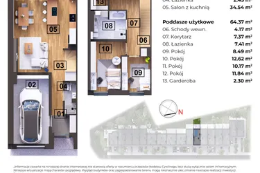 Rzut - Dom na sprzedaż 5 pokoi o powierzchni 106,88 m² - numer G w Nowomostova