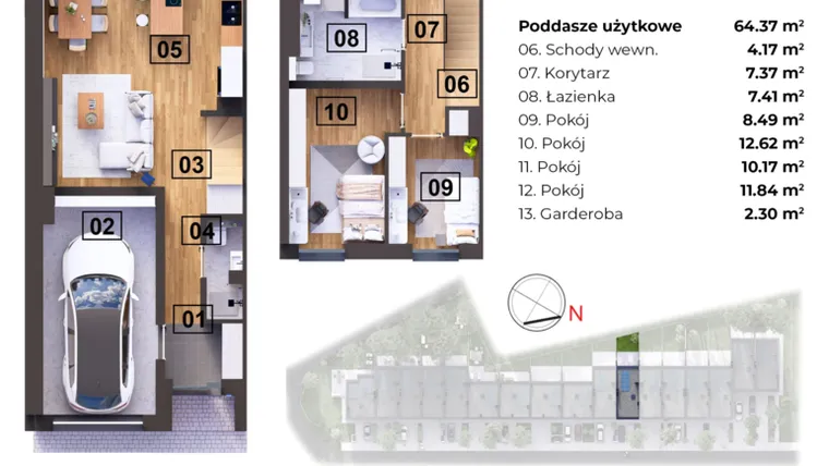 Rzut - Dom na sprzedaż 5 pokoi o powierzchni 106,88 m² - numer G w Nowomostova