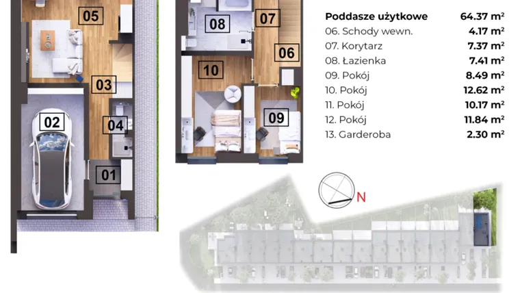 Rzut - Dom na sprzedaż 5 pokoi o powierzchni 106,88 m² - numer A w Nowomostova