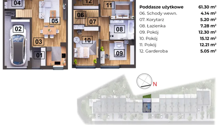 Rzut - Dom na sprzedaż 5 pokoi o powierzchni 102,38 m² - numer J w Nowomostova
