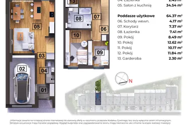 Rzut - Dom na sprzedaż 5 pokoi o powierzchni 106,88 m² - numer N w Nowomostova