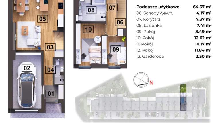 Rzut - Dom na sprzedaż 5 pokoi o powierzchni 106,88 m² - numer D w Nowomostova