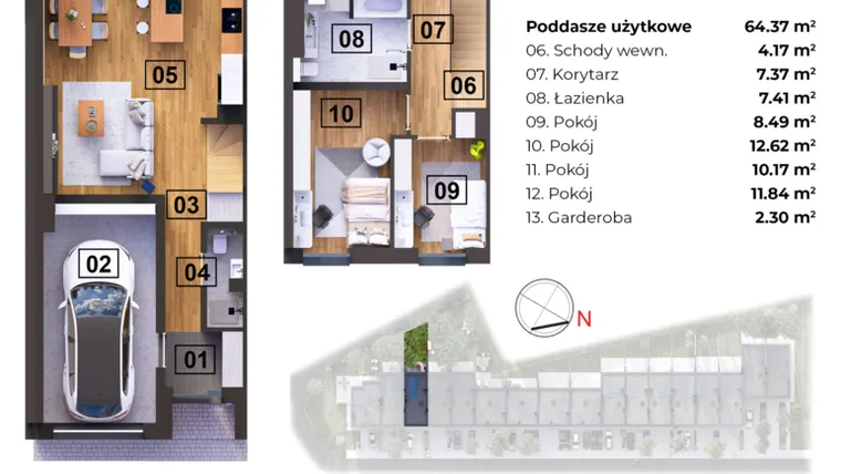 Rzut - Dom na sprzedaż 5 pokoi o powierzchni 106,88 m² - numer O w Nowomostova