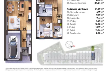 Rzut - Dom na sprzedaż 5 pokoi o powierzchni 106,88 m² - numer C w Nowomostova