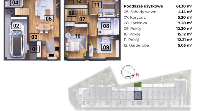 Rzut - Dom na sprzedaż 5 pokoi o powierzchni 102,38 m² - numer I w Nowomostova