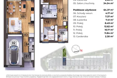 Rzut - Dom na sprzedaż 5 pokoi o powierzchni 106,88 m² - numer M w Nowomostova