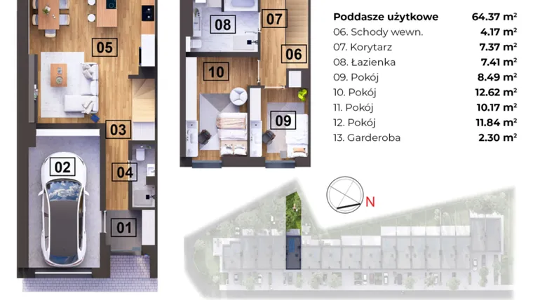 Rzut - Dom na sprzedaż 5 pokoi o powierzchni 106,88 m² - numer M w Nowomostova
