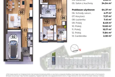 Rzut - Dom na sprzedaż 5 pokoi o powierzchni 106,88 m² - numer P w Nowomostova