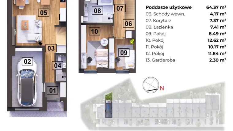 Rzut - Dom na sprzedaż 5 pokoi o powierzchni 106,88 m² - numer P w Nowomostova