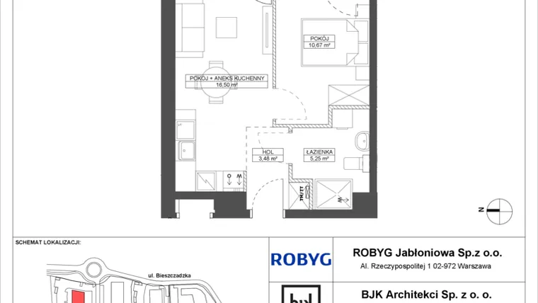 Rzut - Mieszkanie na sprzedaż 2 pokoje o powierzchni 35,9 m² - numer A.0M01 w Foresteria bud. A