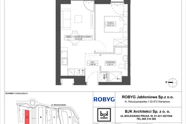 Rzut - Mieszkanie na sprzedaż 2 pokoje o powierzchni 35,9 m² - numer A.0M01 w Foresteria bud. A