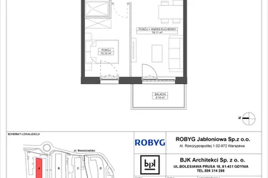 Rzut - Mieszkanie na sprzedaż 2 pokoje o powierzchni 36,29 m² - numer A.2M06 w Foresteria bud. A