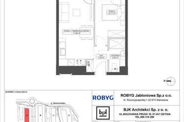 Rzut - Mieszkanie na sprzedaż 2 pokoje o powierzchni 35,19 m² - numer A.4M02 w Foresteria bud. A