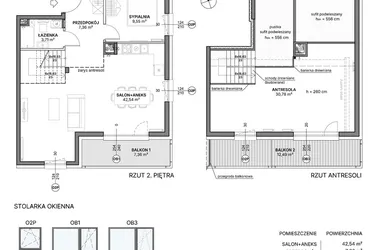 Rzut - Mieszkanie na sprzedaż 2 pokoje o powierzchni 93,94 m² - numer B1.A.07 w Awionika