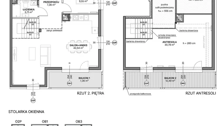 Rzut - Mieszkanie na sprzedaż 2 pokoje o powierzchni 93,94 m² - numer B1.A.07 w Awionika