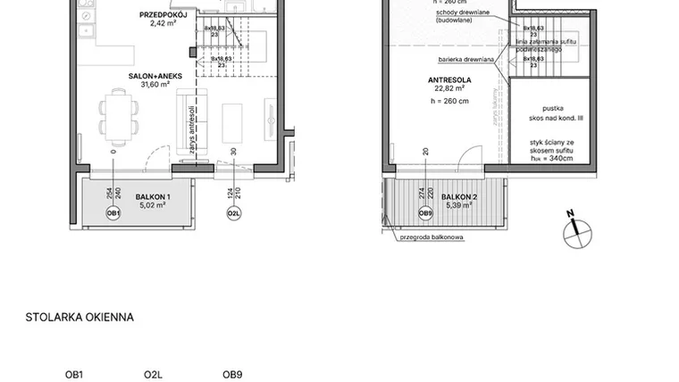 Rzut - Mieszkanie na sprzedaż 1 pokój o powierzchni 60,55 m² - numer B1.B.06 w Awionika