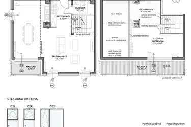 Rzut - Mieszkanie na sprzedaż 1 pokój o powierzchni 90,28 m² - numer B1.B.07 w Awionika