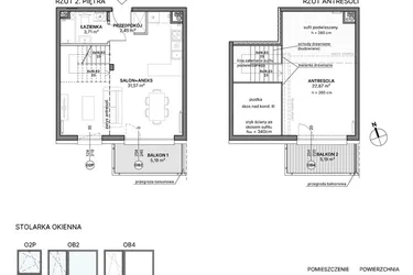Rzut - Mieszkanie na sprzedaż 1 pokój o powierzchni 60,6 m² - numer B1.A.09 w Awionika