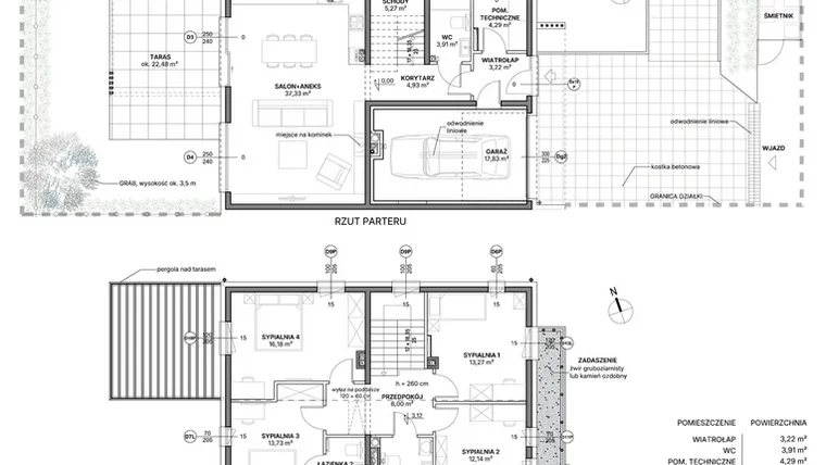 Rzut - Dom na sprzedaż 5 pokoi o powierzchni 148,86 m² - numer D1.B w Awionika