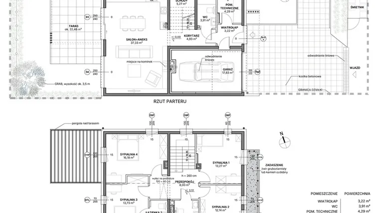 Rzut - Dom na sprzedaż 5 pokoi o powierzchni 148,86 m² - numer D2.B w Awionika