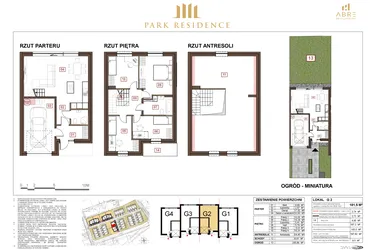 Rzut - Dom na sprzedaż 5 pokoi o powierzchni 169,44 m² - numer G2 w Park Residence