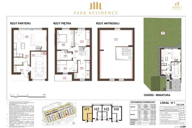 Rzut - Dom na sprzedaż 5 pokoi o powierzchni 169,44 m² - numer H1 w Park Residence etap II
