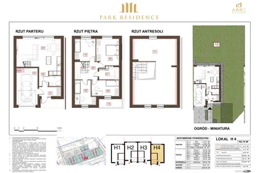 Rzut - Dom na sprzedaż 5 pokoi o powierzchni 169,44 m² - numer H4 w Park Residence etap II