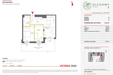 Rzut - Mieszkanie na sprzedaż 3 pokoje o powierzchni 51,33 m² - numer 39 w Olchowy Park II
