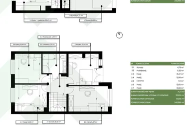 Rzut - Dom na sprzedaż 6 pokoi o powierzchni 222,59 m² - numer B.1.2 w Willowy Zakątek