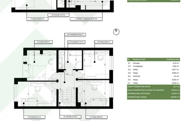 Rzut - Dom na sprzedaż 6 pokoi o powierzchni 222,59 m² - numer B.4.1 w Willowy Zakątek