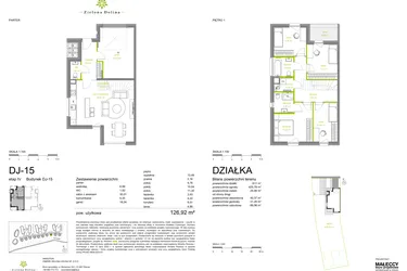 Rzut - Dom na sprzedaż 5 pokoi o powierzchni 126,85 m² - numer DJ-15 w Zielona Dolina IV