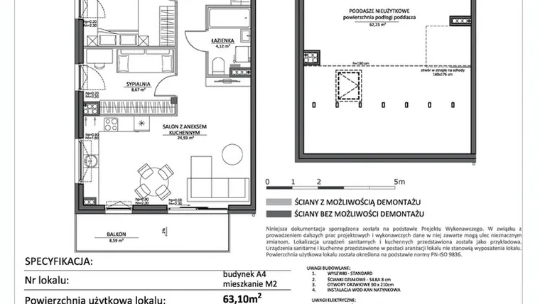 Rzut - Mieszkanie na sprzedaż 3 pokoje o powierzchni 63,1 m² - numer LP2.A4.M2 w Libre Park 2