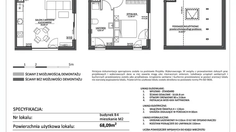 Rzut - Mieszkanie na sprzedaż 3 pokoje o powierzchni 68,09 m² - numer LP2.B4.M2 w Libre Park 2
