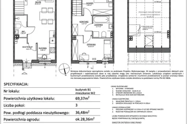 Rzut - Mieszkanie na sprzedaż 3 pokoje o powierzchni 69,37 m² - numer B1.M2 w Libre Park etap III