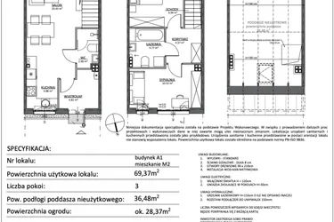 Rzut - Mieszkanie na sprzedaż 3 pokoje o powierzchni 69,37 m² - numer A1.M2 w Libre Park etap III