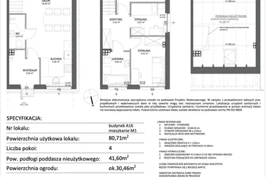 Rzut - Mieszkanie na sprzedaż 4 pokoje o powierzchni 80,71 m² - numer A16.M1 w Libre Park etap III