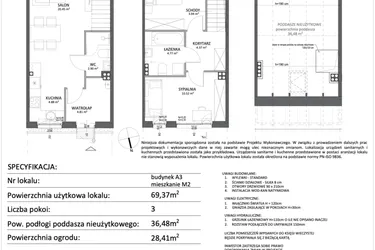 Rzut - Mieszkanie na sprzedaż 3 pokoje o powierzchni 69,37 m² - numer A16.M2 w Libre Park etap III
