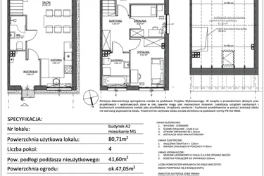 Rzut - Mieszkanie na sprzedaż 4 pokoje o powierzchni 80,71 m² - numer A2.M1 w Libre Park etap III