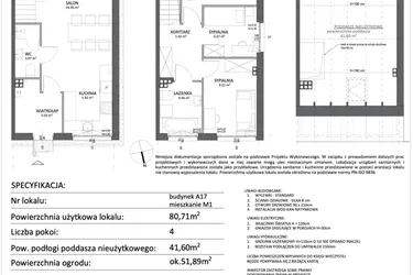 Rzut - Mieszkanie na sprzedaż 4 pokoje o powierzchni 80,71 m² - numer A17.M1 w Libre Park etap III