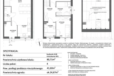 Rzut - Mieszkanie na sprzedaż 4 pokoje o powierzchni 80,71 m² - numer A18.M1 w Libre Park etap III