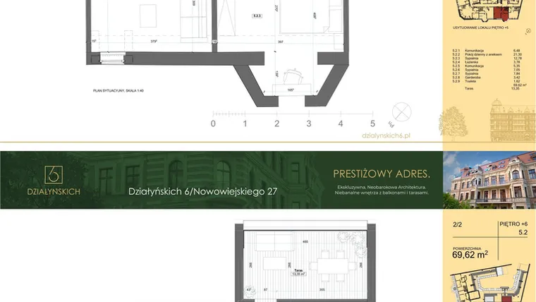 Rzut - Mieszkanie na sprzedaż 4 pokoje o powierzchni 67,13 m² - numer 5.2 w Działyńskich 6