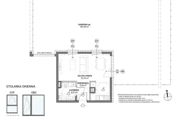 Rzut - Mieszkanie na sprzedaż 1 pokój o powierzchni 31,12 m² - numer C2.01 w Awionika