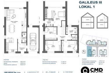 Rzut - Dom na sprzedaż 5 pokoi o powierzchni 157,91 m² - numer 1 w Galileus IV
