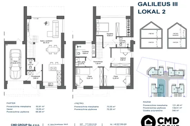 Rzut - Dom na sprzedaż 5 pokoi o powierzchni 139,51 m² - numer 2 w Galileus IV