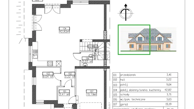 Rzut - Dom na sprzedaż 5 pokoi o powierzchni 138,35 m² - numer 3 / 1 w Osiedle Rajska Osada
