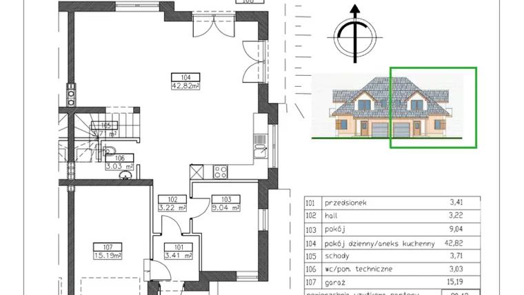 Rzut - Dom na sprzedaż 5 pokoi o powierzchni 138,35 m² - numer 2 / 2 w Osiedle Rajska Osada