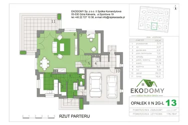 Rzut - Dom na sprzedaż 5 pokoi o powierzchni 178,8 m² - numer Opałek 13 w Osiedle Rajska Osada