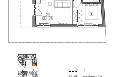 Rzut - Mieszkanie na sprzedaż 2 pokoje o powierzchni 41 m² - numer M031 w Fredry